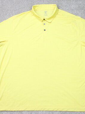 Reebok Golf Polo Shirt Mens 5XL Yellow Speedwick Golf Polyester Short Sleeve